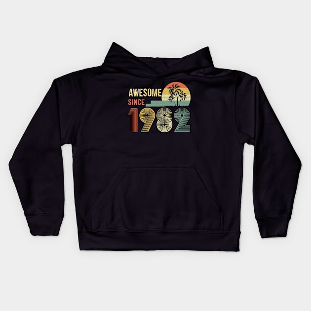 40 Year Old Awesome Since January 1982 Gifts 40th Birthday Kids Hoodie by peskybeater